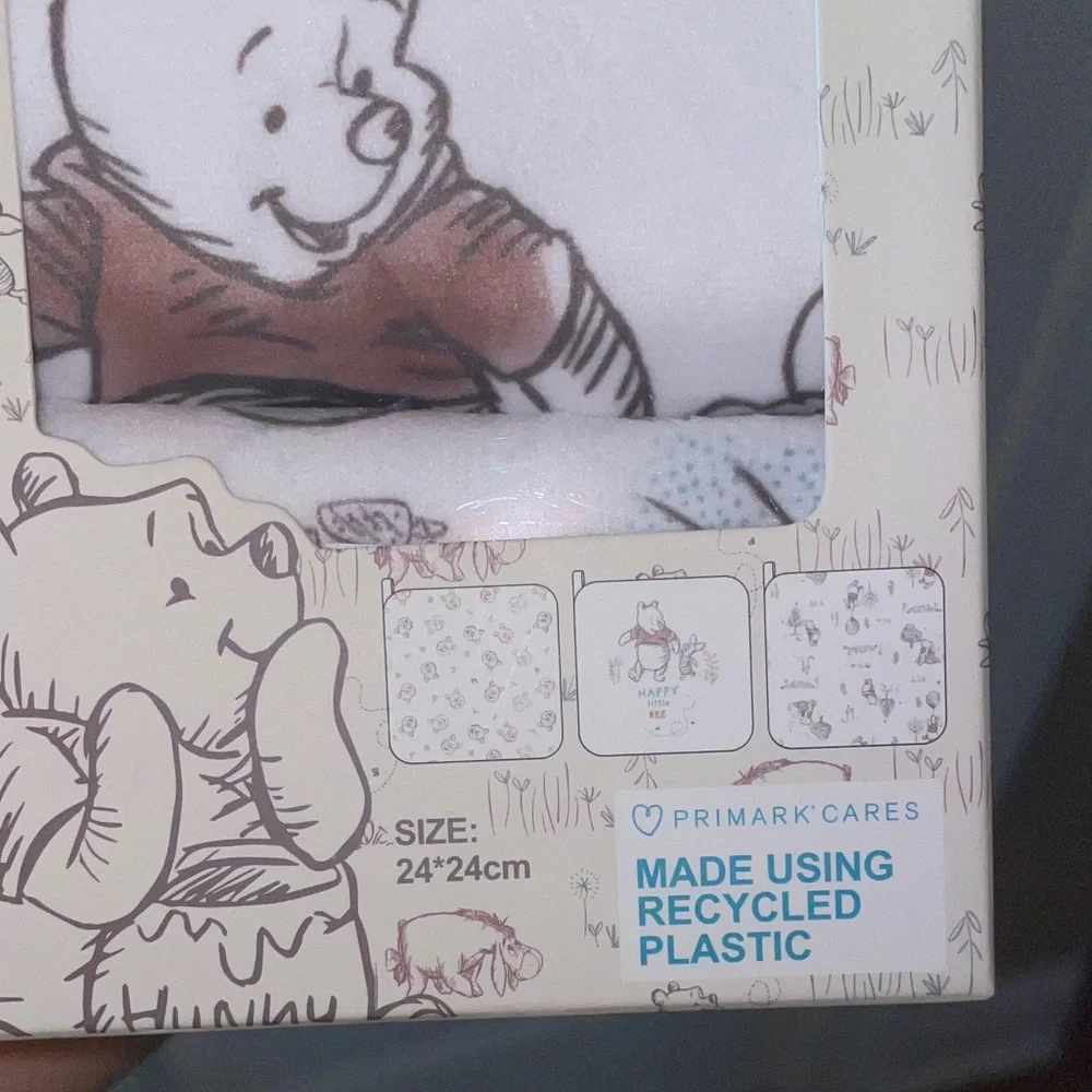 Winnie the Pooh 3 pack Baby Face Cloths